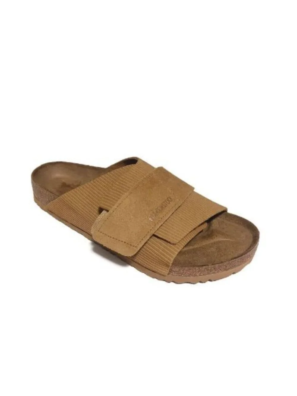 Birkenstock Kyoto Suede Embossed Sandals Mens 11 Corduroy Cork Brown Regular